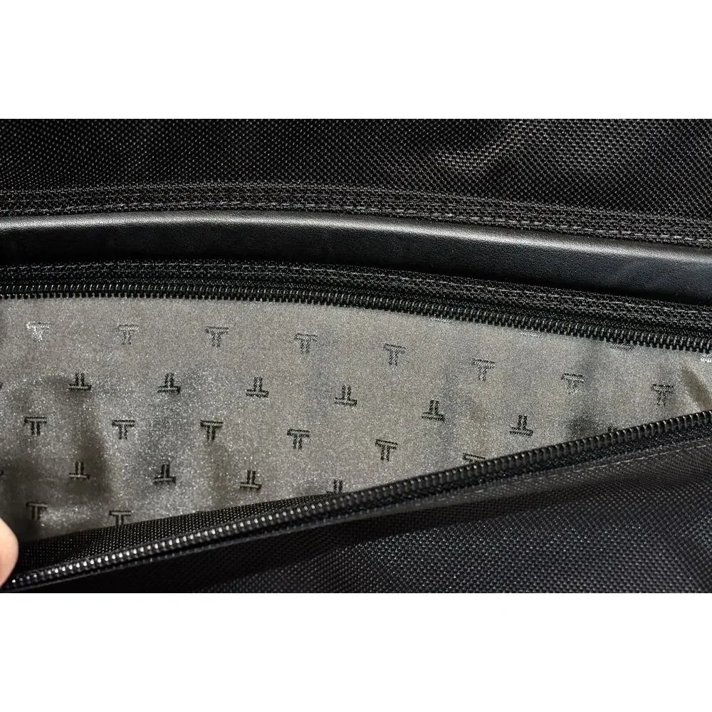 TUMI Padded 15' Laptop Files Soft Briefcase Leather Handles and Multi Pockets